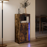Sideboard with LED Smoked Oak 42.5x34x100 cm Engineered Wood 852156