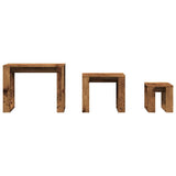 Nest of Tables 3 pcs Old Wood Engineered Wood 856678