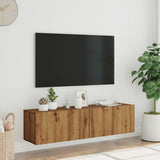 Wall Mounted TV Cabinet Artisan Oak 120x30x30 cm Engineered Wood 856021