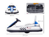 6V Electric Kids Bumper Car, 6V Spin Waltz Car, with Music, Horn, Lights - White T3398P348365