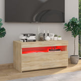 TV Cabinet with LED Lights Sonoma Oak 75x35x40 cm 804397