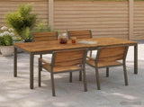 Garden Dinner Table Natural and Coffee 147 x 88.5 x 75 cm 901324