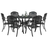 Garden Dining Set 7 pcs Black Aluminium 3334689