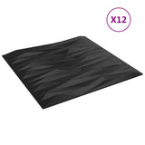 Wall Panels 12 pcs Black Stone 50 x 50 cm XPS Foam 42046047
