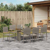 Garden Dining Set 9 pcs Grey Poly Rattan 3365428