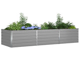 Planter Light Grey 290 x 100 x 75 cm Galvanised Steel 42018170