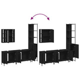 4 Piece Bathroom Cabinet Set Black Engineered Wood 3214750