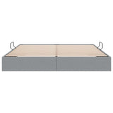 Storage Bed with Storage Light Grey 193 x 203 cm Fabric 3370060