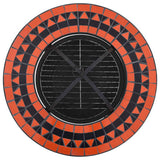 Mosaic Fire Pit Table Terracotta and White 68 cm Ceramic 46726
