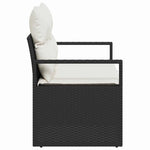 Garden Sofa with Cushion Black 120 x 62 x 69cm Poly Rattan 42006752