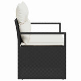 Garden Sofa with Cushion Black 120 x 62 x 69cm Poly Rattan 42006752