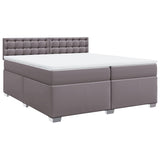 Box Spring Bed with Mattress Grey 200x200 cm Faux Leather 3286138