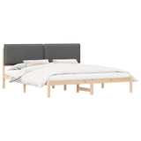 Bed Frame with Upholstered Headboard Dark Grey 180 x 200 cm 877820