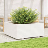 Garden Planter White 110x110x49.5 cm Solid Wood Pine 3282545
