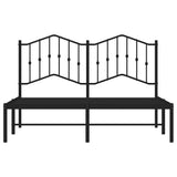 Metal Bed Frame without Mattress with Headboard Black 135x190cm 373788