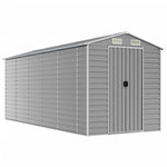 Garden Shed Light Grey 191x470x198 cm Galvanised Steel 3188246