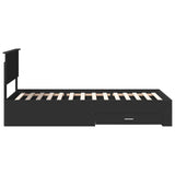 Bed Frame Black and Silver 75 x 190 cm Engineered Wood 3408327