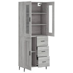 Highboard Grey Sonoma 69.5x34x180 cm Engineered Wood 3198679