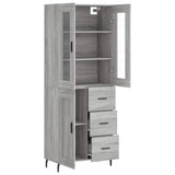 Highboard Grey Sonoma 69.5x34x180 cm Engineered Wood 3198679