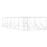 Outdoor Dog Kennel Silver 4x12x2 m Galvanised Steel 3190457