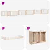 Dog Gate with Door Foldable 12 Panels 960 cm Poplar Wood 3155724
