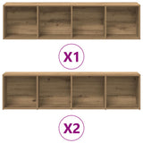 Book Cabinets 3 pcs Artisan Oak Engineered Wood 3328550