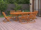 Dining Set Natural wood Solid acacia wood Large Foldable 3086972