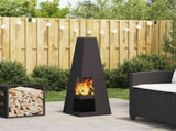 Fire Pit Black 35 x 35 x 100 cm Steel 858946