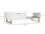 Elegant Marble Effect Storage Coffee Table - White T3398P328273