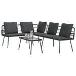 Garden Sofa Set 2 pcs Black Poly Rattan 3328648