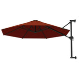 Wall-Mounted Garden Parasol with Metal Pole 300 cm Terracotta 47299