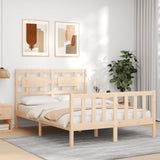 Bed Frame without Mattress Double Solid Wood Pine 3192531