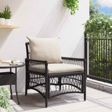 Garden Chair with Cushion Black 73 x 61 x 77 cm Poly Rattan 42006217