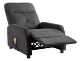 Fabric With 6-Point Massage Heating Function Electric Recliner Black 85243766