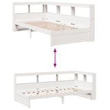 Bookcase Bed without Mattress White 90x200 cm Solid Wood Pine 3324359
