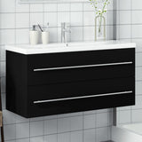 Bathroom Sink Cabinet with Built-in Basin Black 3278795