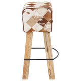 Bar Stool 2 pcs Brown Patchwork 44 x 33 x 74 cm Real Leather 42042126