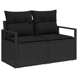 Garden Sofa Set with Cushion 8 pcs Black Poly Rattan 3347737