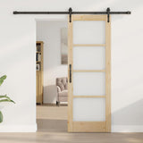 Sliding Door Natural and Black 73.5 x 198.5 cm 3332379