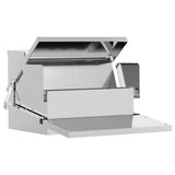 Chicken Treadle Feeder Silver 50 x 40 x 29 cm Galvanised Steel 874701