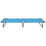 310348 Folding Sun Lounger Steel Turquoise Blue