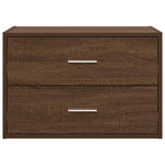 ZNTS Cabinet with 2 Drawers Brown Oak 60x31x40 cm Engineered Wood 858833