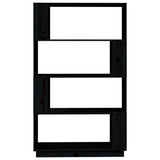 Book Cabinet/Room Divider Black 80x25x132 cm Solid Wood Pine 814063