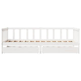 Daybed with Drawers without Mattress White 90x200 cm Solid Wood 3302072