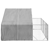 Outdoor Dog Kennel with Run 3x3x1,9 m Galvanised Steel 3329240
