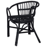 Stacking Chair Black 58 x 60 x 81 cm Rattan 42033215