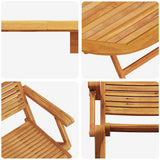 Garden Dining Set Folding 5 pcs Brown Solid Acacia Wood 3375709