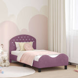 Children's Bed Frame with Headboard Purple 80 x 160 cm Velvet 42011110
