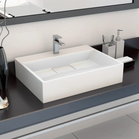 Wash Basin 50x38x13 cm Mineral Cast/Marble Cast White 144063
