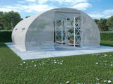 Greenhouse White Polyethylene mesh fabric and galvanised steel 9m 45749